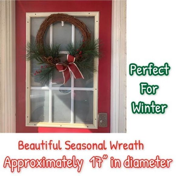 🔥$8 - 2+ Bundle
Boutique Winter Holiday Wreath Green Red December Christmas EUC - Picture 1 of 9